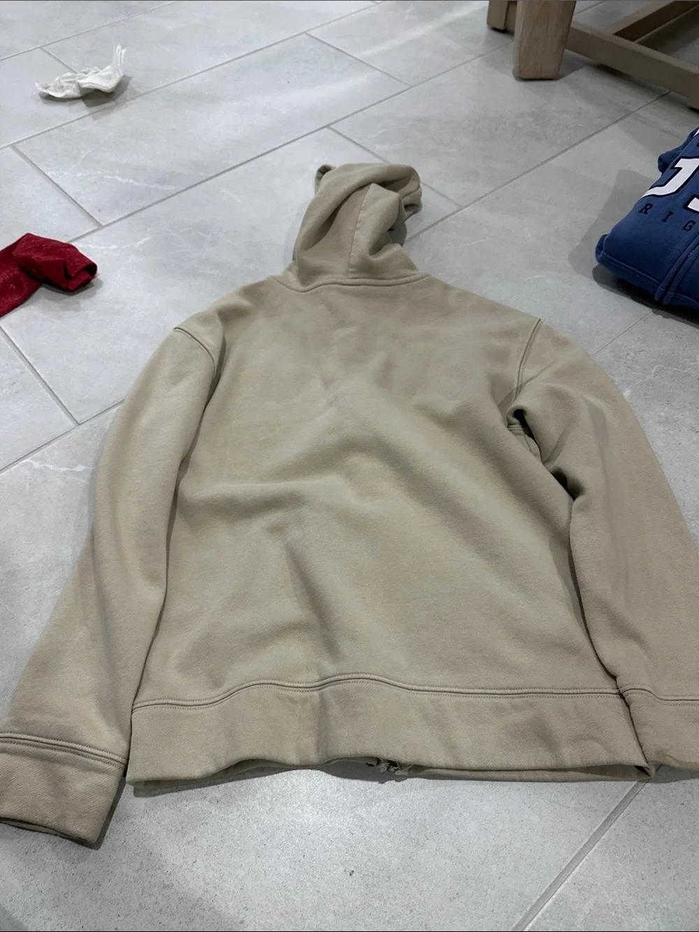 Old Navy Taupe Full-Zip Hooded Sweatshirt
